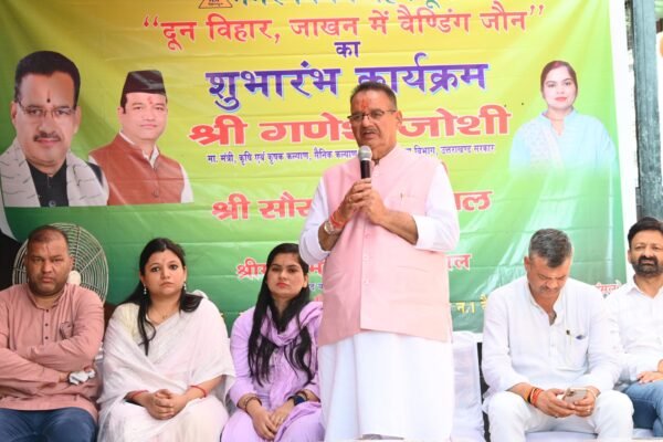 शहर में अतिक्रमण की लाठी गरीबों पर न गिरे, इसके लिए सरकार बना रही वेंडिंग जोन– मंत्री गणेश जोशी